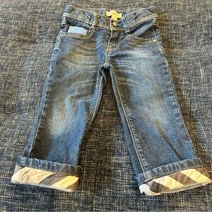 Burberry Check Turn-up Toddler Jeans Blue